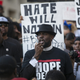 People rally in Dallas on July 7, 2016, to protest the deaths of Alton Sterling and Philando Castile.
LAURA BUCKMAN/AFP/Getty Images